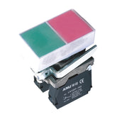 Metal Double Push Buttons Flat Head Waterproof 1 Normally-Open and 1 Normally-Closed